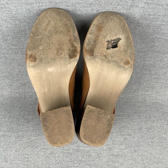 Steve Madden Boots Womens 8.5 Tan Leather Buckle Heel Boho Western Cowgirl Ankle - Picture 12 of 16